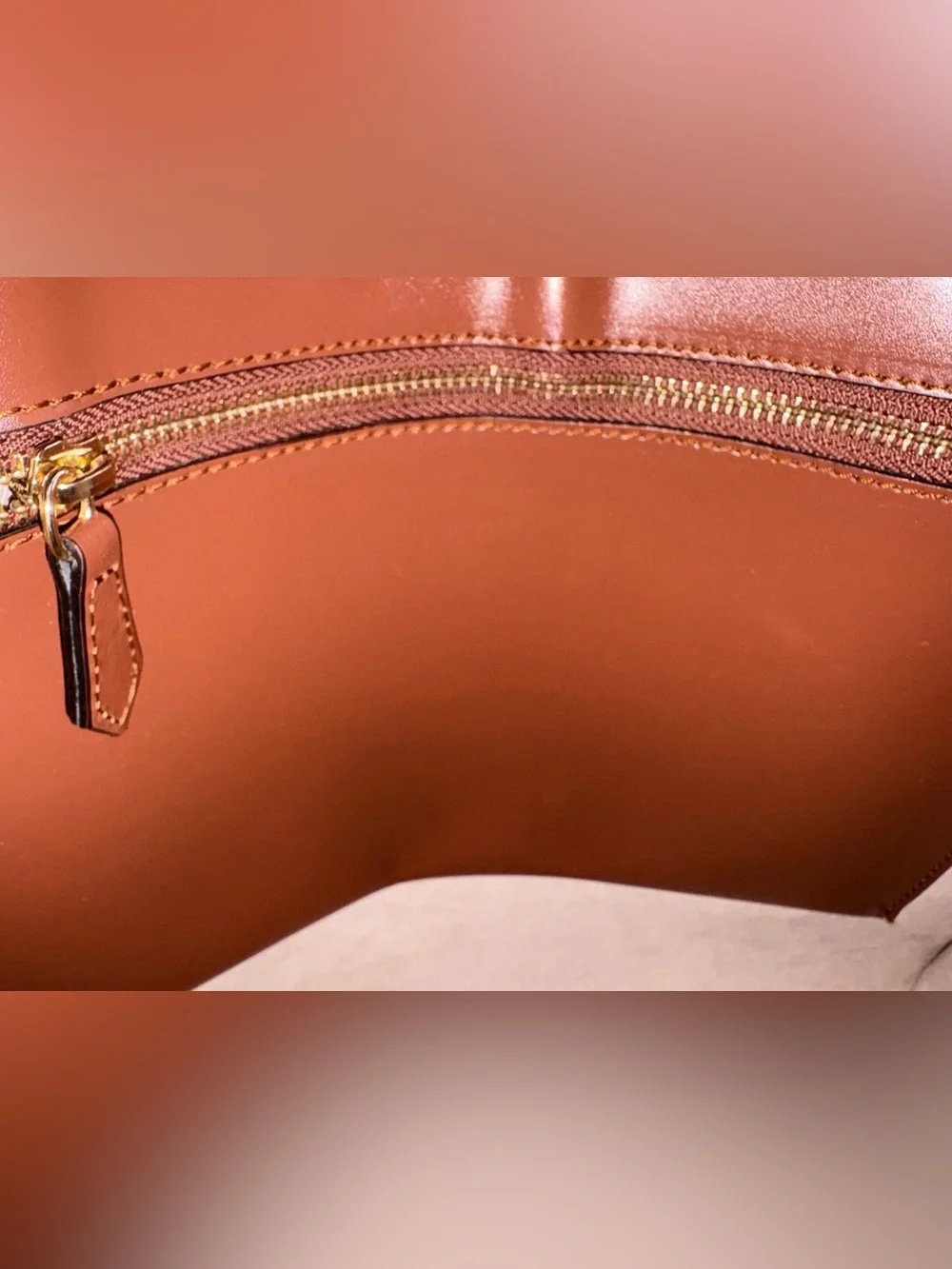 Mario Valentino Spa Brown Monogram Leather Tote with Gold Hardware